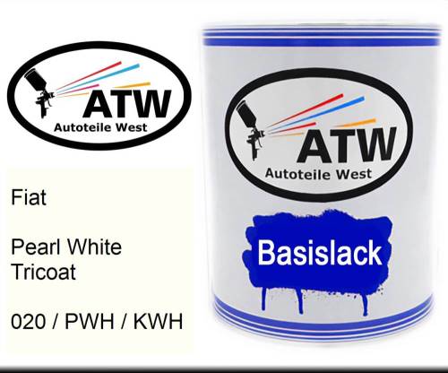 Fiat, Pearl White Tricoat, 020 / PWH / KWH: 1L Lackdose, von ATW Autoteile West.